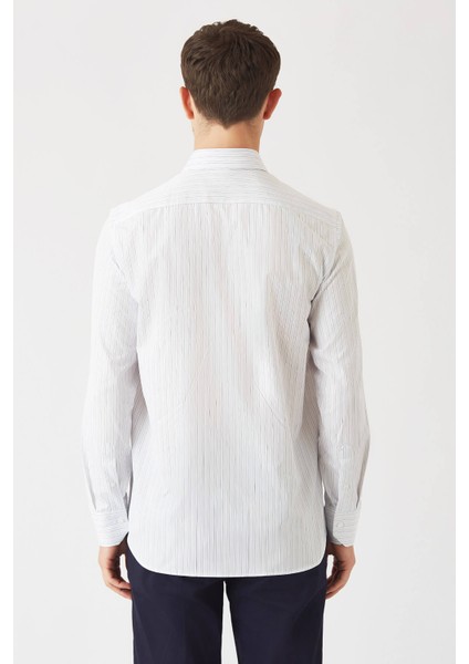 Erkek Mavi Pamuk Regular Fit Uzun Kol Klasik Gömlek GM22K222010_C35 fiyatları