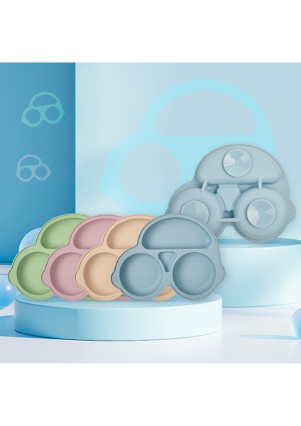 Bebek Silikon Yemek Tabağı Çocuk Besleme Tabağı Katı Araba Yüzü Yürümeye Başlayan Çocuk Sofra Takımı (Yurt Dışından) fiyatları