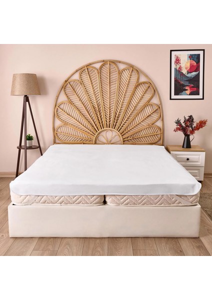 Soft Sane Basic Çift Kişilik Sıvı Geçirmez Lastikli Alez - Beyaz - 160X200 cm