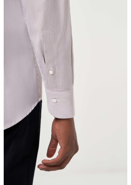 Regular Fit Klasik Kahve Erkek Gömlek GM23K232042_D11 fırsatları