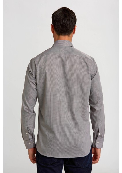 Regular Fit Kahve İtalyan Yaka Klasik Erkek Gömlek GM23K232025_D11 fiyatları