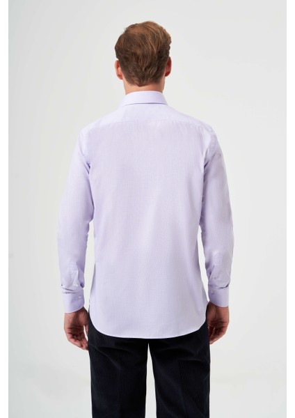 Regular Fit Lila İtalyan Yaka Klasik Erkek Gömlek GM23K232025_D44 fiyatları