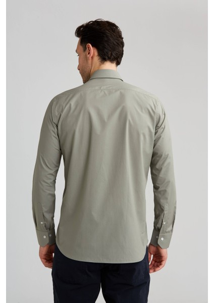 Regular Fit Yeşil Basic Klasik Erkek Gömlek GM23K232074_D47 fiyatları