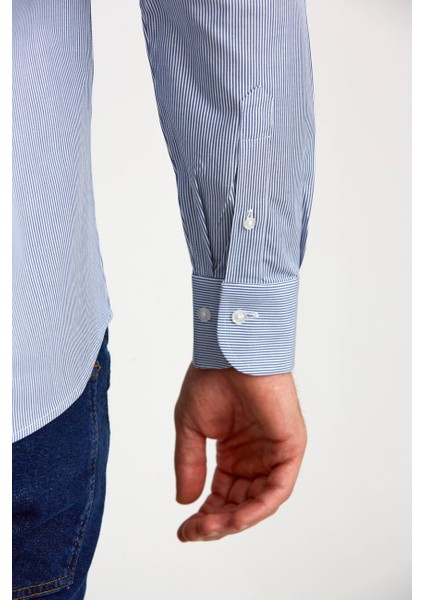 Regular Fit Klasik Lacivert Erkek Gömlek GM23K232013_D39 fırsatları