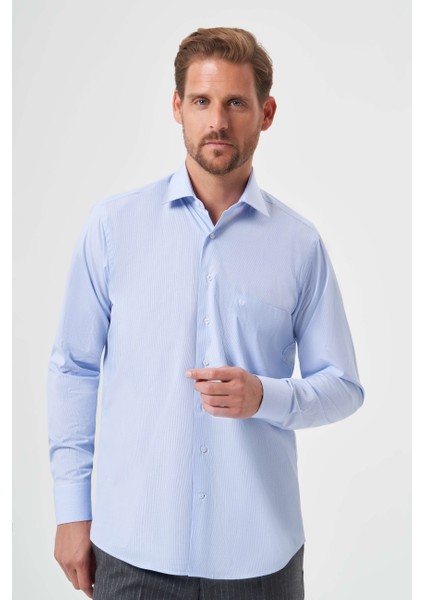 Regular Fit Mavi Basic Klasik Erkek Gömlek GM23K232006_D35