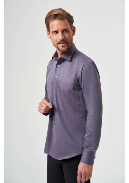 Regular Fit Klasik Füme Erkek Gömlek GM23K232047_D57