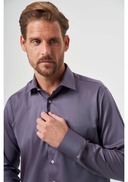 Regular Fit Klasik Füme Erkek Gömlek GM23K232047_D57 fırsatları