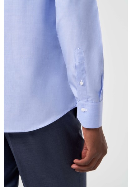 Regular Fit Mavi Klasik Basic Erkek Gömlek GM23K232007_D35 fırsatları