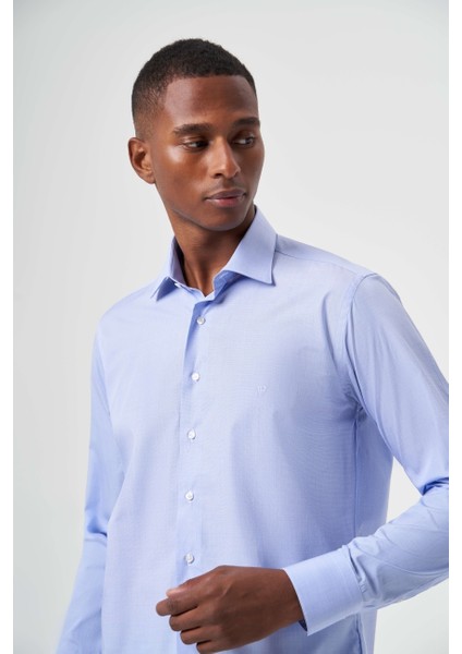 Regular Fit Mavi Klasik Basic Erkek Gömlek GM23K232007_D35 indirimleri