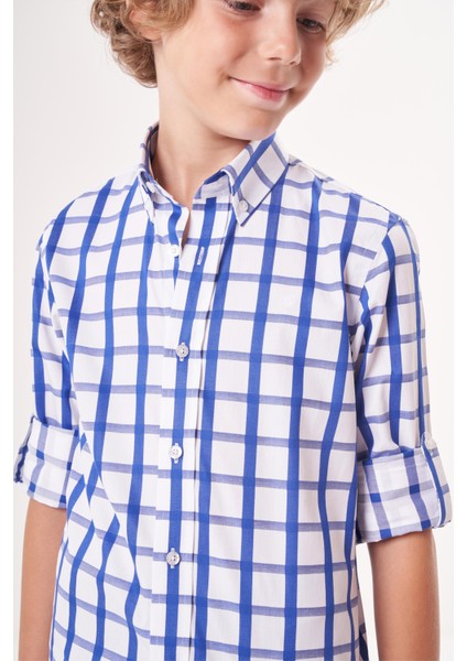 Regular Fit Yaka Düğmeli Lacivert Erkek Çocuk Gömlek GM23Y231169_D39 modelleri