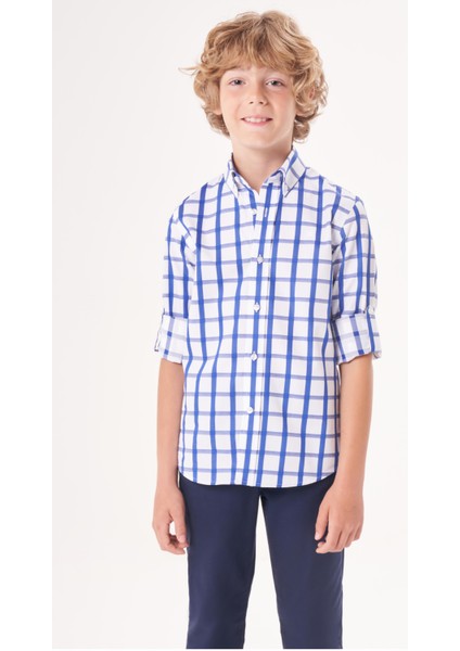 Regular Fit Yaka Düğmeli Lacivert Erkek Çocuk Gömlek GM23Y231169_D39 indirimleri