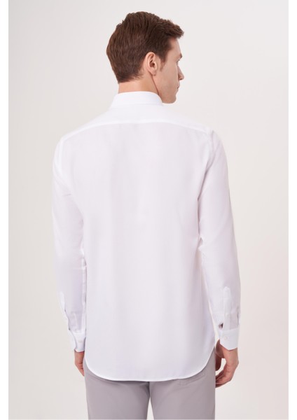 Regular Fit Paşa Yaka Beyaz Erkek Gömlek GM23Y231163_D01 fiyatları