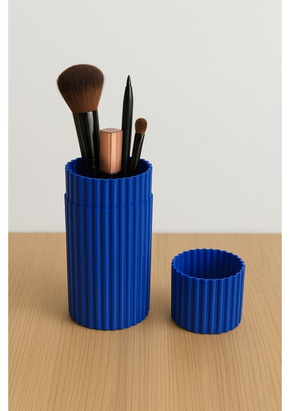 Ribbed Box - Modern Tasarımlı Çok Amaçlı Düzenleyici Kutu Makyaj Fırçaları, Diş Fırçası