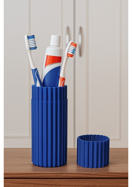 Ribbed Box - Modern Tasarımlı Çok Amaçlı Düzenleyici Kutu Makyaj Fırçaları, Diş Fırçası modelleri