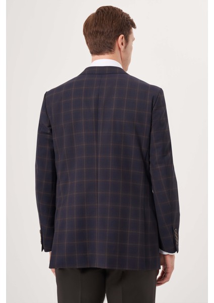 Comfort Fit Mono Yaka Lacivert Yün Erkek Ceket PCK23Y23109_D39 fiyatları