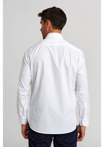 Erkek Beyaz Regular Fit Pötikare Gömlek GM23K232095_D01 fiyatları