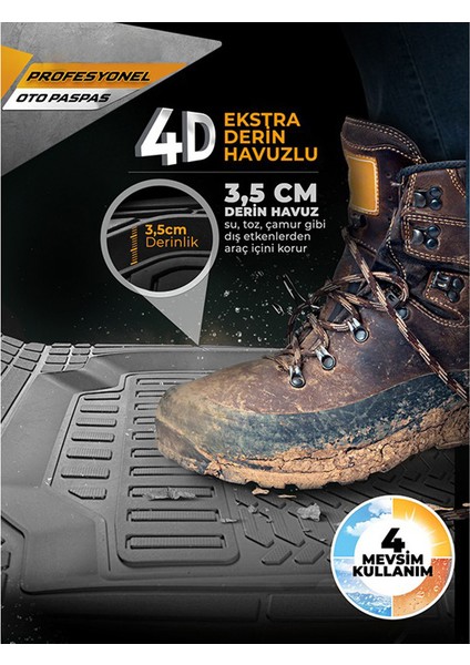 Pro - Hyundai I20 ile Uyumlu Paspas Seti, Gri fiyatları