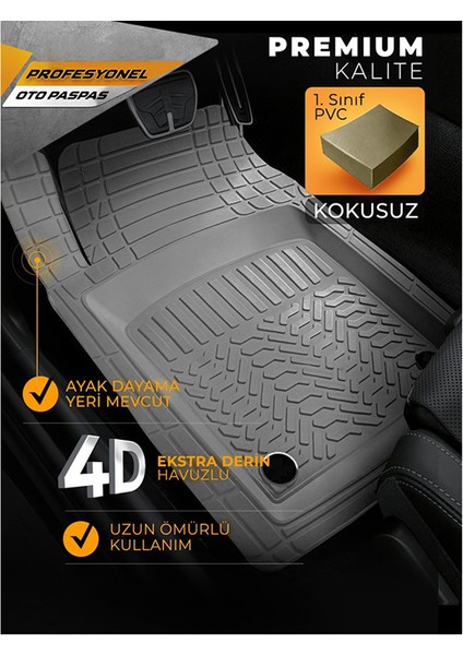 Pro - Skoda Kodiaq ile Uyumlu Paspas Seti, Gri fırsatları