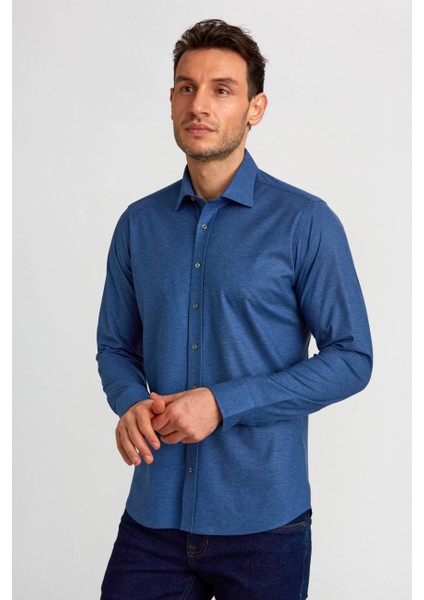 Platinium Regular Fit Lacivert Erkek Gömlek PLTG015_D39 modelleri