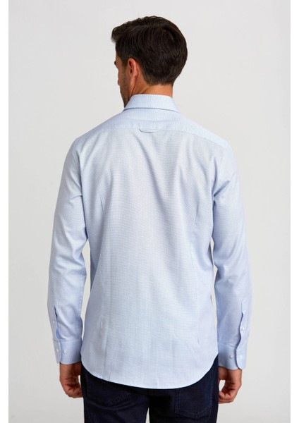 Modern Fit Yarım İtalyan Yaka Lacivert Klasik Erkek Gömlek GMARS0422302101_D39 fiyatları