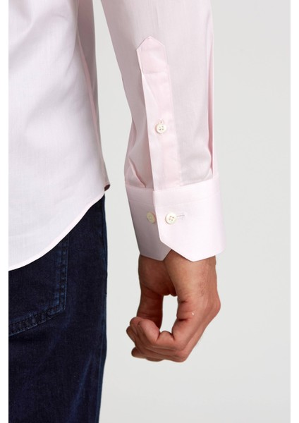 Regular Fit İtalyan Kumaş Platinium Pembe Erkek Gömlek PLTG002_D29 modelleri