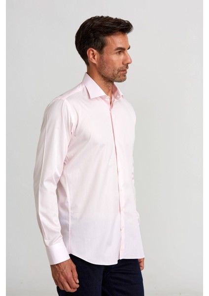 Regular Fit İtalyan Kumaş Platinium Pembe Erkek Gömlek PLTG002_D29 fırsatları