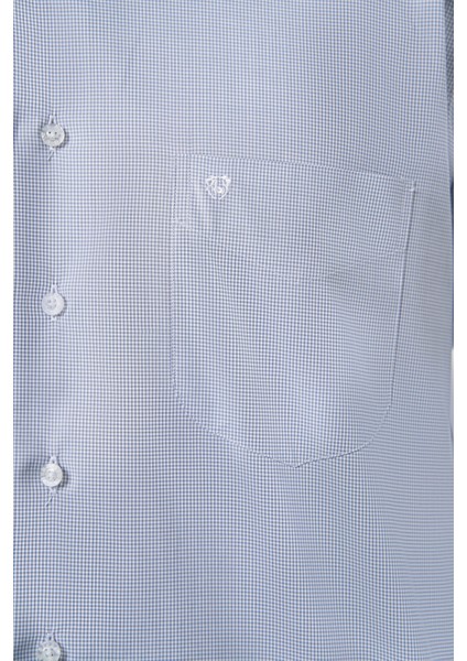 Regular Fit Mavi İtalyan Kumaş Klasik Erkek Gömlek GM23K232045_D35 modelleri