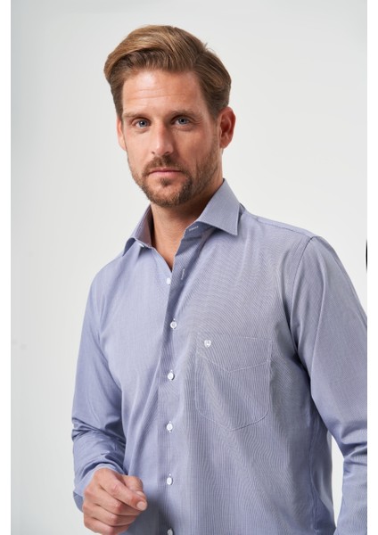 Regular Fit Lacivert Basic Klasik Erkek Gömlek GM23K232044_D39 indirimleri