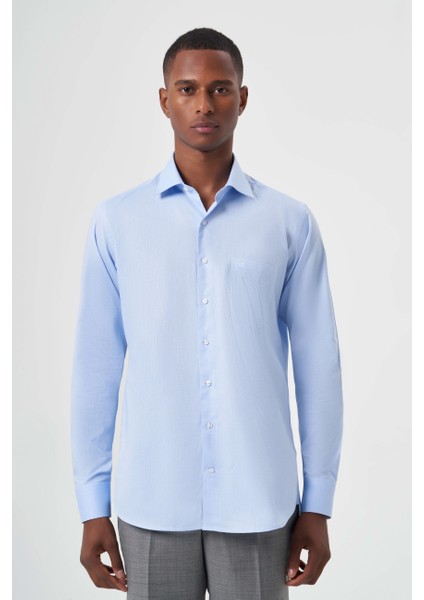 Regular Fit Klasik Mavi Basic Erkek Gömlek GM23Y231174_K35