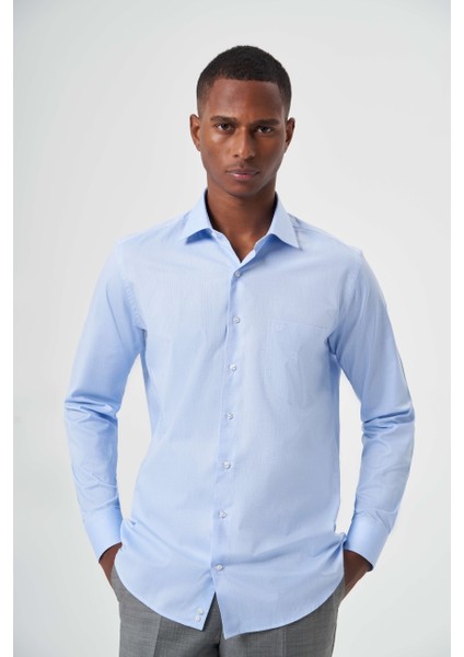 Regular Fit Klasik Mavi Basic Erkek Gömlek GM23Y231174_K35 fırsatları