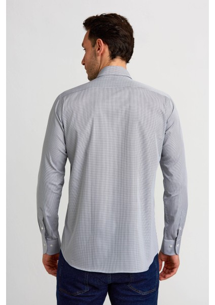 Regular Fit Gri İtalyan Kumaş Erkek Gömlek GM23K232038_D55 fiyatları