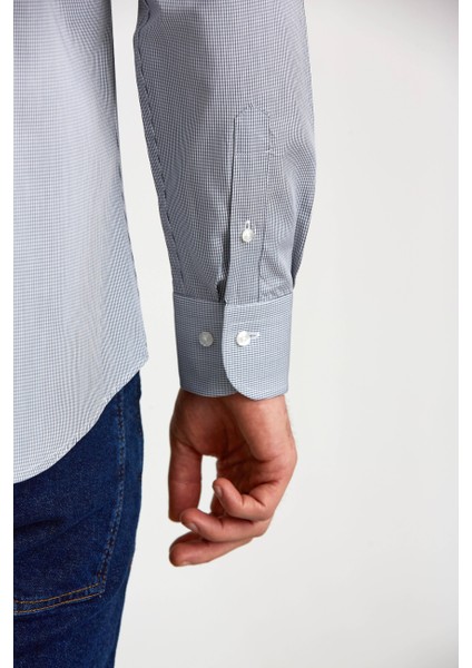 Regular Fit Gri İtalyan Kumaş Erkek Gömlek GM23K232038_D55 modelleri
