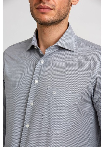 Regular Fit Gri İtalyan Kumaş Erkek Gömlek GM23K232038_D55 fırsatları