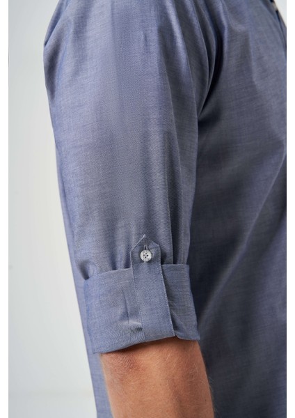 Regular Fit Kol İçi Apoletli Gri Basic Erkek Gömlek GM23K232028_D55 fırsatları