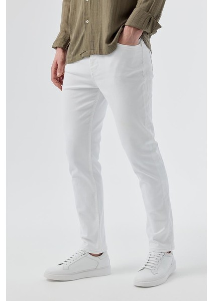 Beyaz Slim Fit 5 Cep Kot Pantolon indirimleri