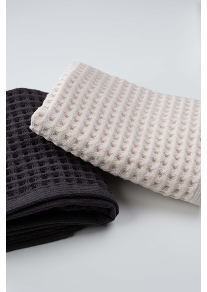 Aqua Line Waffle Yüz Havlusu Seti Antrasit-Krem 50X90 fiyatları