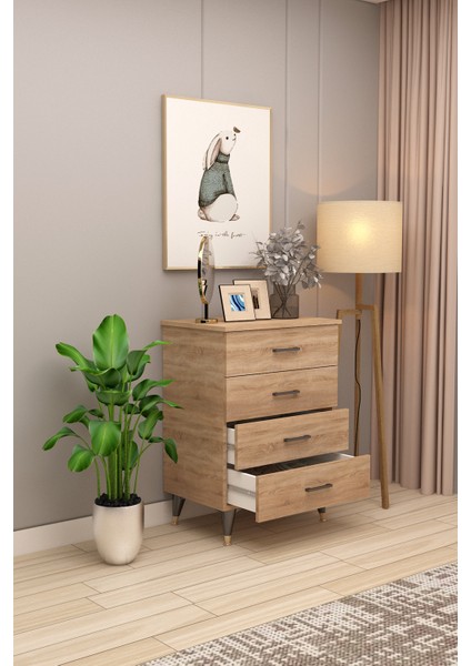 Asra Trend %100 Mdflam 4 Çekmeceli Şifonyer 65CM fiyatları