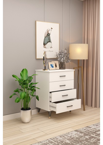 Asra Trend %100 Mdflam 4 Çekmeceli Şifonyer 65CM fiyatları