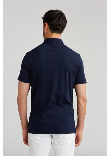 Merserize Pike Polo Yaka Lacivert Pamuk T-Shirt TS24Y24105_D39 fiyatları