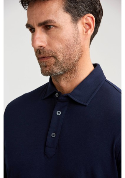 Merserize Pike Polo Yaka Lacivert Pamuk T-Shirt TS24Y24105_D39 modelleri