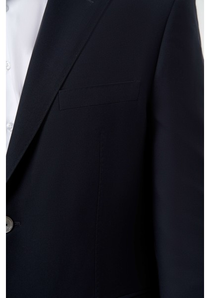 Regular Fit Mono Yaka Drop 6 Lacivert Erkek Yün Takım Elbise PTK23Y23100_D39 modelleri