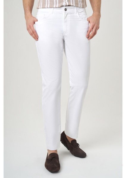 Beyaz Pamuk 5 Cepli Spor Erkek Pantolon PNS23Y23104_D01 fiyatları