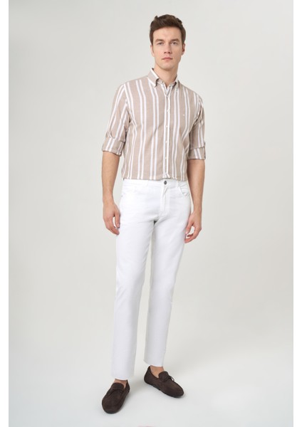 Beyaz Pamuk 5 Cepli Spor Erkek Pantolon PNS23Y23104_D01 indirimleri