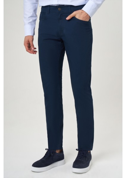 Lacivert Pamuk 5 Cepli Spor Erkek Pantolon PNS23Y23104_D39 modelleri