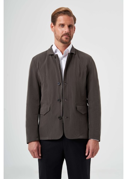 Koyu Yeşil Erkek Düğmeli Ceket Mont MN23Y23100_D48