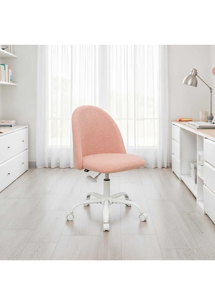 Curve Çalışma Sandalyesi - Pembe 61X58,5X81,5-91 cm