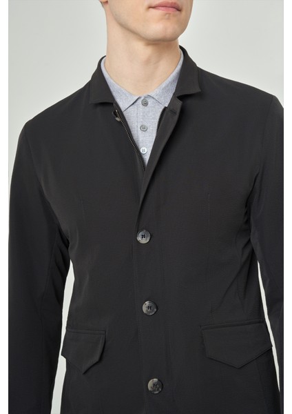 Siyah Erkek Düğmeli Ceket Mont MN23Y23100_D99 modelleri