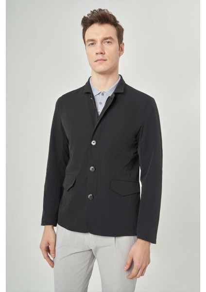 Siyah Erkek Düğmeli Ceket Mont MN23Y23100_D99 fırsatları
