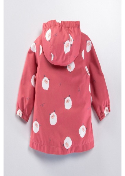 Kız Bebek - Çocuk Kapüşon Detaylı Kuzu Desenli Özel Koleksiyon Yağmurluk - Rüzgarlık modelleri
