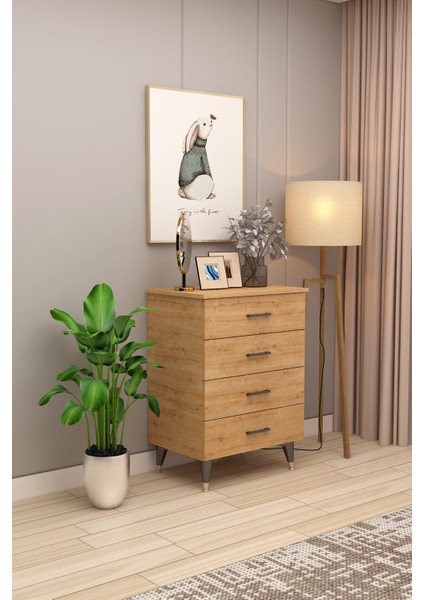 Asra Trend %100 Mdflam 4 Çekmeceli Şifonyer 65CM